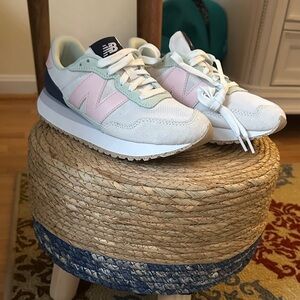 New Balance Pastel Pink and White Sneakers